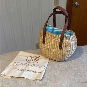 Sea & Grass mini woven seagrass tote crossbody minimalist bag purse nautical